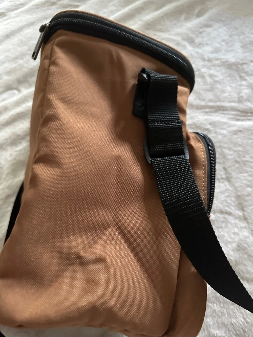 Carhartt Brown Sling Lunchbox with Black Mesh Pocket